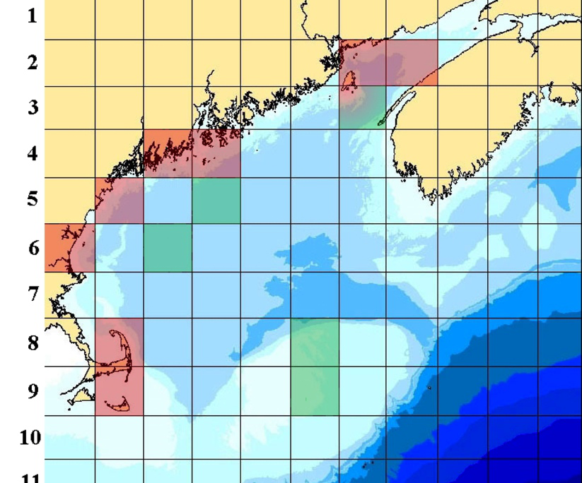 Map of Bay of Fundy in quads