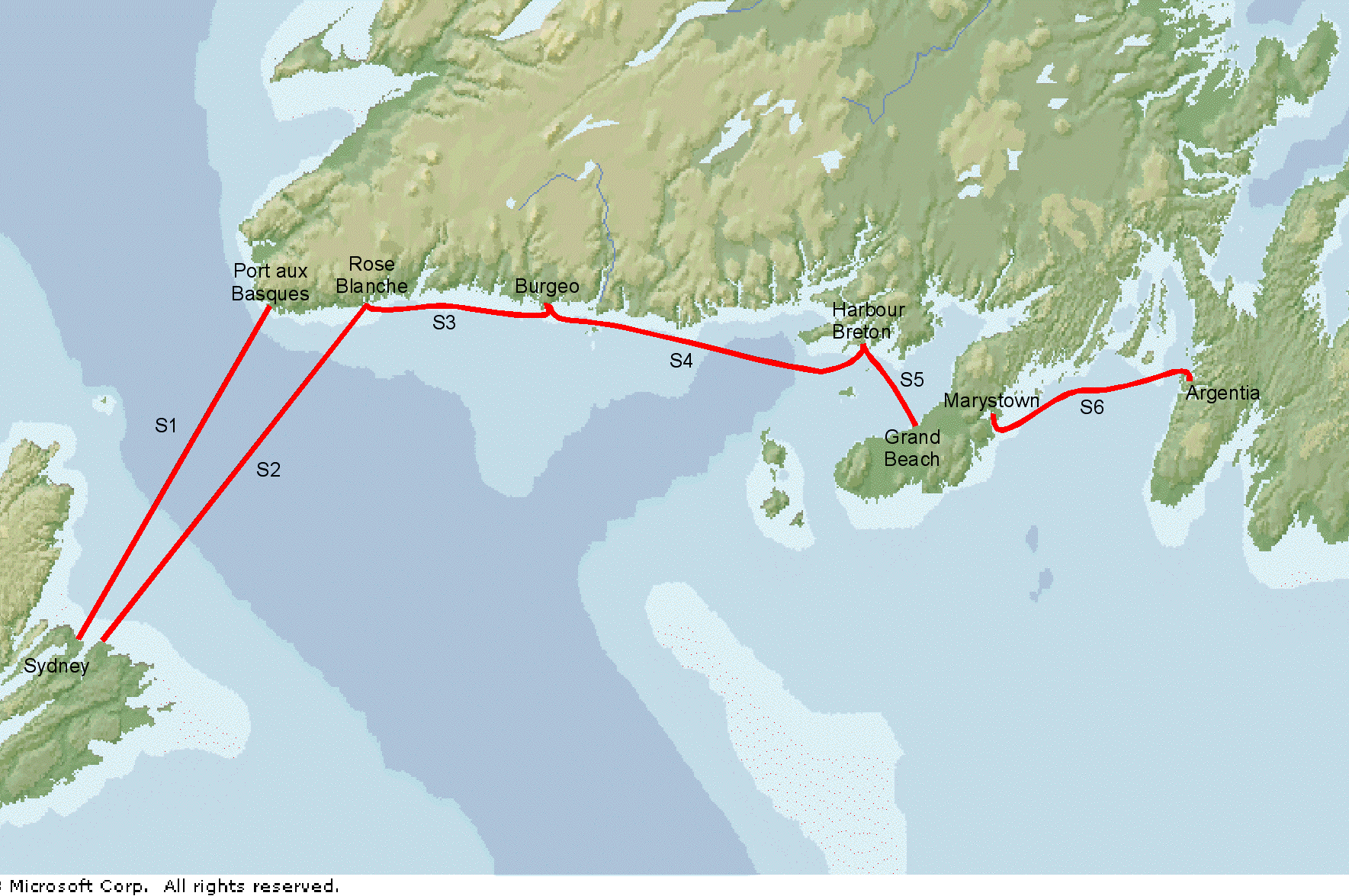 Undersea cables between Newfoundland, PEI and Cape Breton