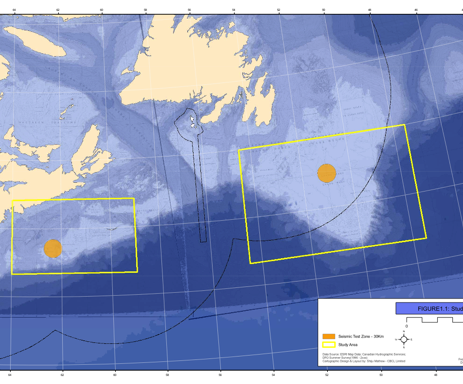 Map with rectangles offshore of Nova Scotia & Newf